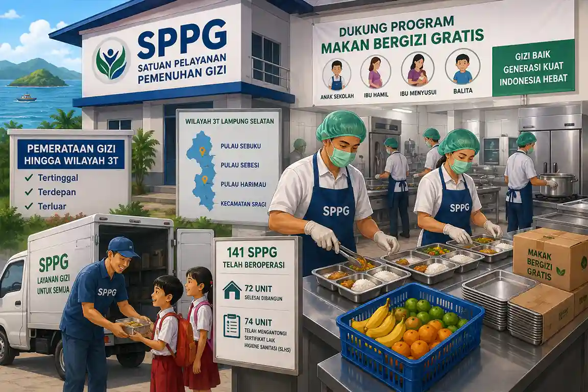 Ilustrasi pembangunan dapur SPPG program Makan Bergizi Gratis di Lampung Selatan