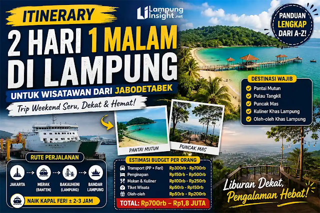 Itinerary 2 Hari 1 Malam di Lampung untuk Wisatawan dari Jabodetabek