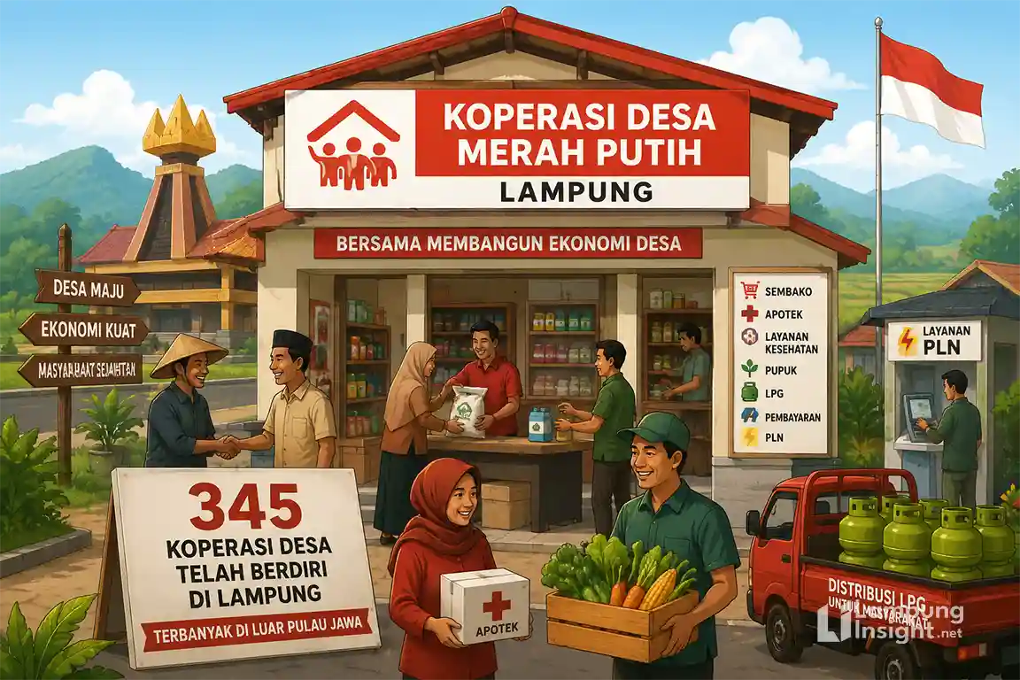 Koperasi Desa/Kelurahan Merah Putih di Lampung yang menjadi terbanyak di luar Pulau Jawa tahun 2026.