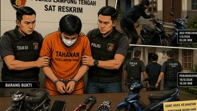 Pemuda Lampung Tengah Ditangkap Usai Curi Motor untuk Judi Online dan Narkoba