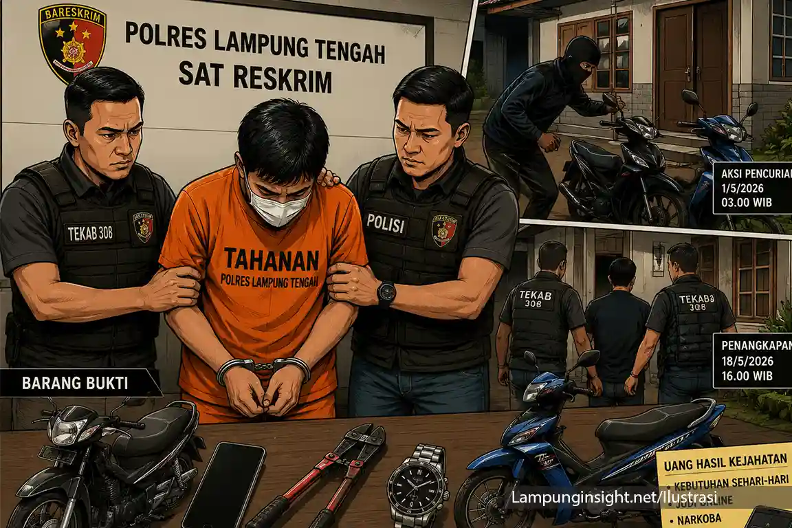 Polisi menangkap pelaku pencurian motor di Lampung Tengah
