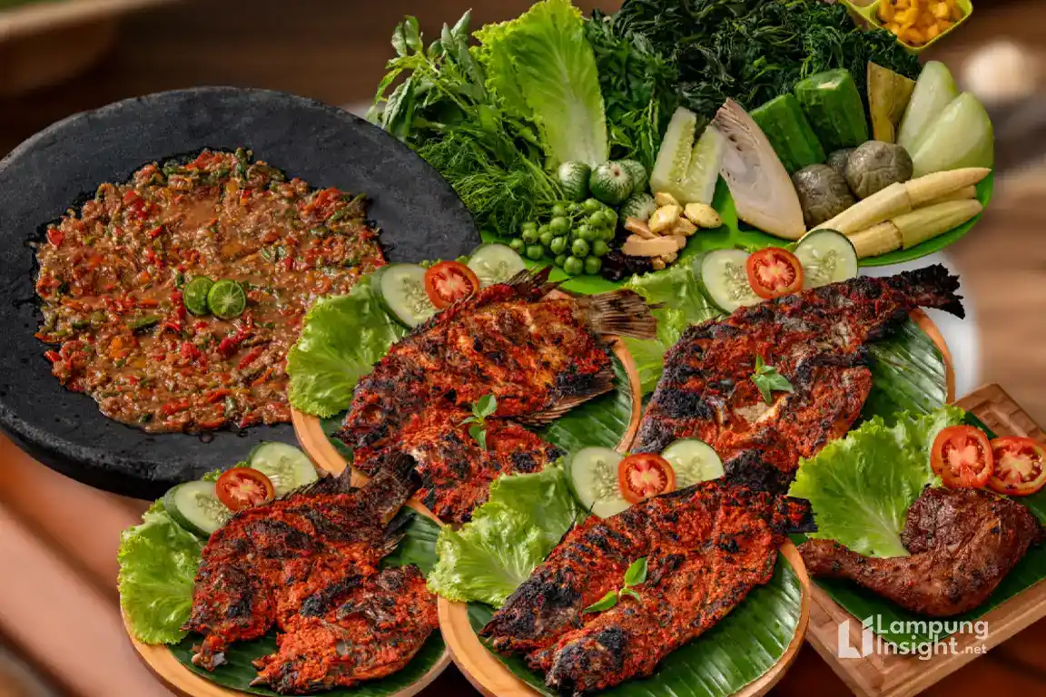 Sambal Seruit Buk Lin Pahoman dengan ikan bakar khas Lampung