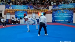 Pertandingan Taekwondo Gubernur Cup II Lampung yang diikuti atlet dari berbagai provinsi.
