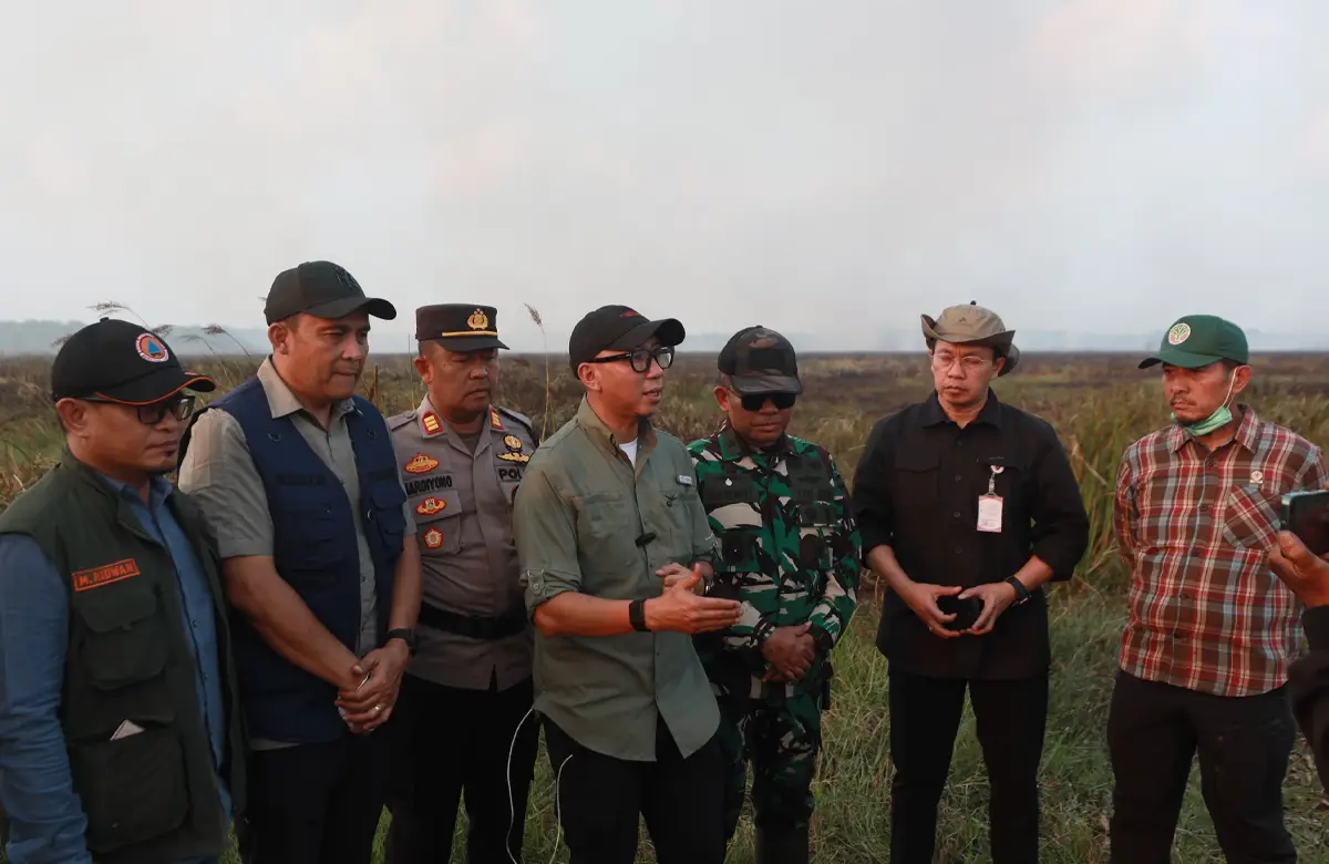 Gubernur Mirza Tinjau Karhutla Lampung Timur, Pastikan Api Tak Meluas ke TN Way Kambas