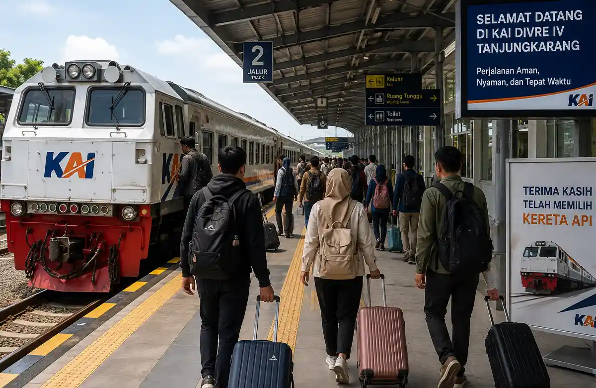 KAI Tanjungkarang Layani 16.077 Pelanggan Selama Libur HUT ke-81 RI, Naik 13,74 Persen