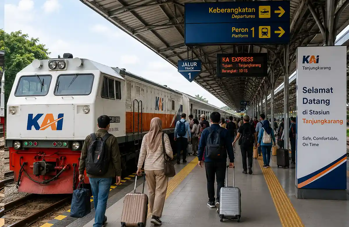 KAI Tanjungkarang Layani 16.077 Pelanggan Selama Libur HUT ke-81 RI, Naik 13,74 Persen