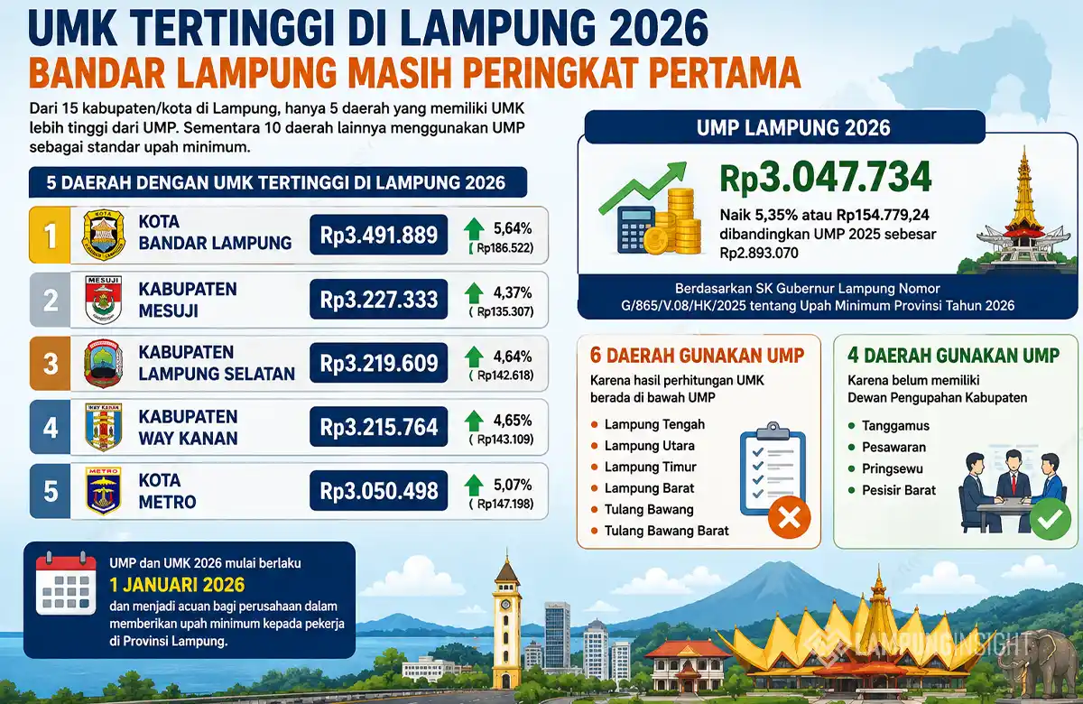 UMK Tertinggi di Lampung