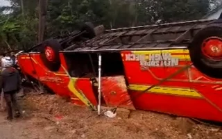 Bus Adhi Prima Terguling di Mesuji, 3 Penumpang Tewas dan 29 Luka Ringan
