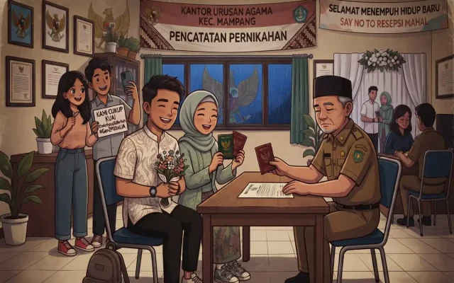 Gen Z melangsungkan akad nikah sederhana di KUA
