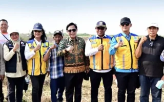 Wakil Menteri PU Diana Kusumastuti meninjau normalisasi Daerah Irigasi Rawa Pisang di Desa Bumi Restu, Kecamatan Palas, Lampung Selatan